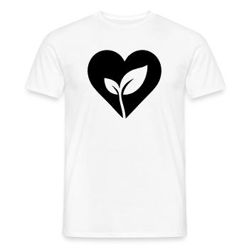 Gardener heart with plant - Men's T-Shirt - white - Front - AI Model Male 178 dark (178cm)