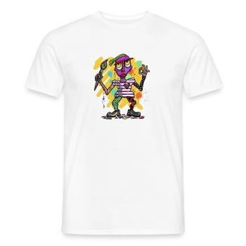 Colorful fantasy figure with splashes of color - Men's T-Shirt - white - Front - AI Model Male 178 dark (178cm)
