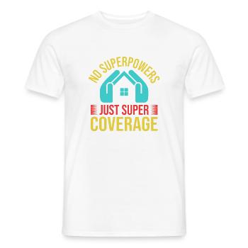 Assurance Super Couverture Agent d’Assurance Drôle - T-shirt homme - blanc - Devant - AI Model Male 178 dark (178cm)