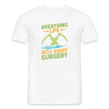 Anesthésiste Anesthésie Respiratoire - T-shirt homme - blanc - Devant - AI Model Male 178 dark (178cm)