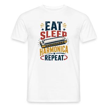 Instrument Harmonica Repeat-Music Harmonica - Men's T-Shirt - white - Front - AI Model Male 178 dark (178cm)