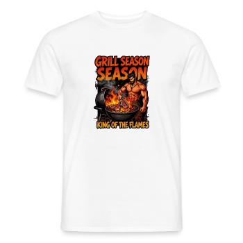 Grillkönig der Flammen - Männer T-Shirt - Weiß - Vorne - AI Model Male 178 dark (178cm)