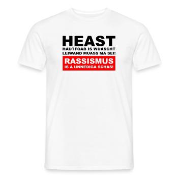 Hautfoab is wuascht - Anti-Rassismus Shirt im Wien - Männer T-Shirt - Weiß - Vorne - AI Model Male 178 dark (178cm)