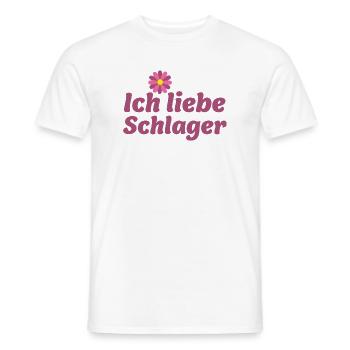 Schlager-Sticker: Musik & Blume Design - Männer T-Shirt - Weiß - Vorne - AI Model Male 178 dark (178cm)