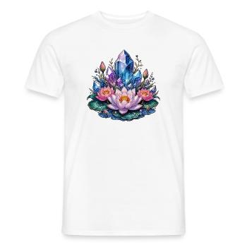 Crystal Lotus Fantasy - Men's T-Shirt - white - Front - AI Model Male 178 dark (178cm)