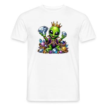 Alien Prinz mit Diamantenkronen - Männer T-Shirt - Weiß - Vorne - AI Model Male 178 dark (178cm)