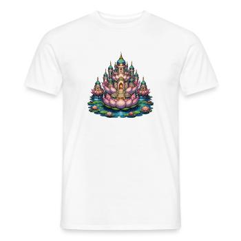Lotus-Tempelpalast im Wasser - Männer T-Shirt - Weiß - Vorne - AI Model Male 178 dark (178cm)