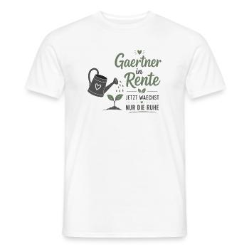 Gärtner in Rente – Gießkanne & Spruch – Geschenk - Männer T-Shirt - Weiß - Vorne - AI Model Male 178 dark (178cm)