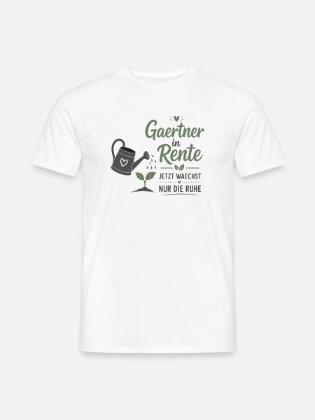 Gärtner in Rente – Gießkanne & Spruch – Geschenk - Männer T-Shirt - Weiß