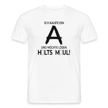 Ich kaufe ein A – Lustiger Spruch - Männer T-Shirt - Weiß - Vorne - AI Model Male 178 dark (178cm)
