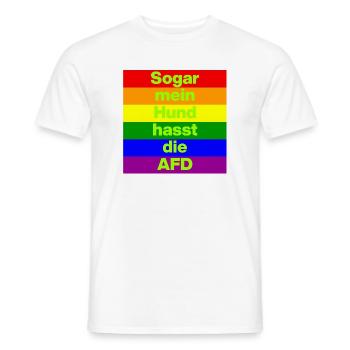 SOGAR MEIN HUND HASST DIE AFD, NO AFD NO NZS GRÜN - Männer T-Shirt - Weiß - Vorne - AI Model Male 178 dark (178cm)