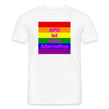 AFD IST KEINE ALTERNATIVE, NO NZS, NO AFD, PINK - Männer T-Shirt - Weiß - Vorne - AI Model Male 178 dark (178cm)