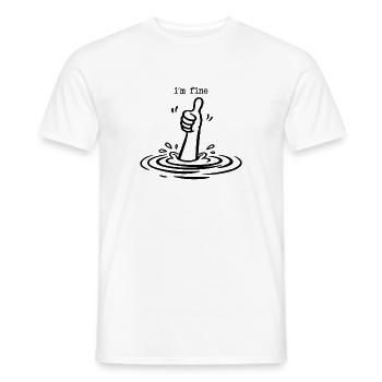 Mir geht's gut, lustiges Ertrinken Daumen hoch, dunkler Humor-Tee - Männer T-Shirt - Weiß - Vorne - AI Model Male 178 dark (178cm)