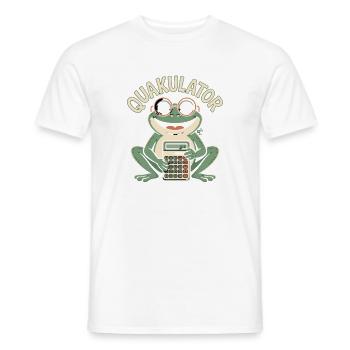 QUACULATOR grenouille drôle avec calculatrice - T-shirt homme - blanc - Devant - AI Model Male 178 dark (178cm)