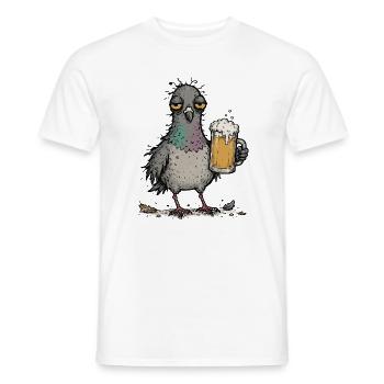  Bier Taube, Bierliebhaber, Bier-saufen, - Männer T-Shirt - Weiß - Vorne - AI Model Male 178 dark (178cm)