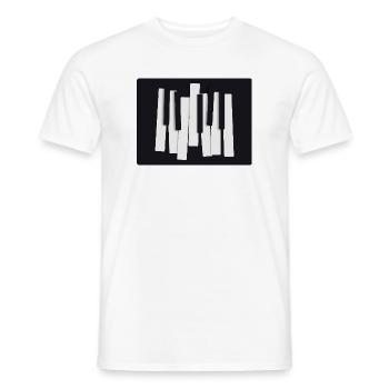 Abstrakte Klaviertasten – Modernes Design - Männer T-Shirt - Weiß - Vorne - AI Model Male 178 dark (178cm)