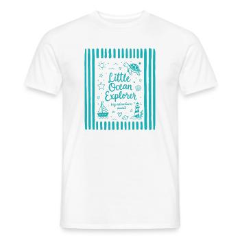 Tortue Petit Explorateur de l’Océan - T-shirt homme - blanc - Devant - AI Model Male 178 dark (178cm)