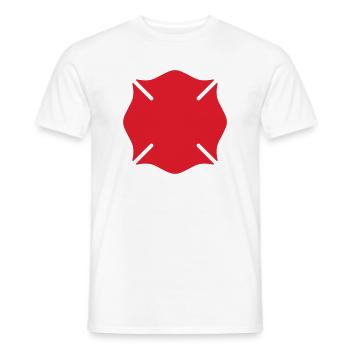 Firefighter Maltese Cross Solid Badge Safety Symbo - Men's T-Shirt - white - Front - AI Model Male 178 dark (178cm)
