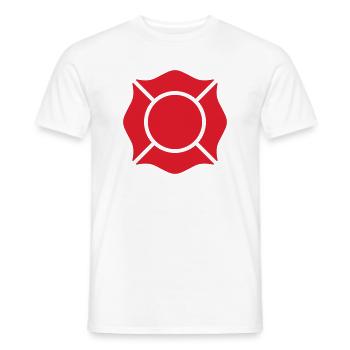 Feuerwehrmann Maltese Cross Solid Abzeichen Sicherheitssymbo - Männer T-Shirt - Weiß - Vorne - AI Model Male 178 dark (178cm)