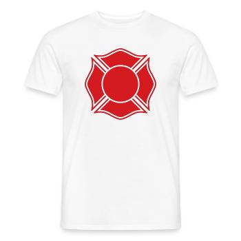 Firefighter Maltese Cross Solid Badge Safety Symbo - Men's T-Shirt - white - Front - AI Model Male 178 dark (178cm)