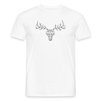 Deer skull - black patterns - Men's T-Shirt - white - Front - AI Model Male 178 dark (178cm)