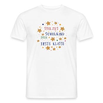 Stolzes Schulkind Erste Klasse 2026 - Männer T-Shirt - Weiß - Vorne - AI Model Male 178 dark (178cm)