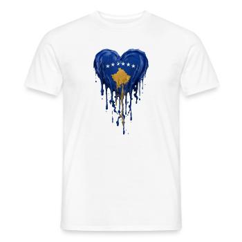 Goutte du cœur bleu du Kosovo - T-shirt homme - blanc - Devant - AI Model Male 178 dark (178cm)