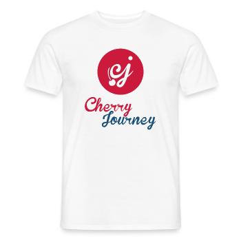 Conception du logo Cherry Journey Cherries - T-shirt homme - blanc - Devant - AI Model Male 178 dark (178cm)