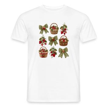 Crochet Strawberry Baskets - Men's T-Shirt - white - Front - AI Model Male 178 dark (178cm)