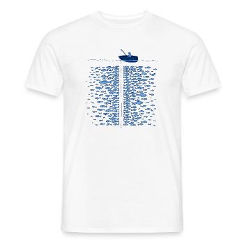 Pêcheur en bateau T-Shirt pêche vintage homme - T-shirt homme - blanc - Devant - AI Model Male 178 dark (178cm)