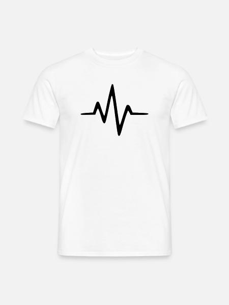 EKG Herzschlag Herzfrequenz Herzlinie Geschenk - Männer T-Shirt - Weiß