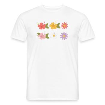 Explosion florale tropicale de l’hibiscus - T-shirt homme - blanc - Devant - AI Model Male 178 dark (178cm)