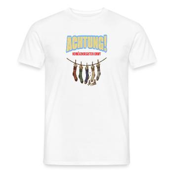 Achtung! Vermögensregister kommt - Männer T-Shirt - Weiß - Vorne - AI Model Male 178 dark (178cm)