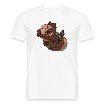 Barrel – Cartoon Thumb Character - Männer T-Shirt - Weiß - Vorne - AI Model Male 178 dark (178cm)