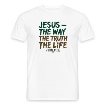 Jésus La Voie La Vérité La Vie - T-shirt homme - blanc - Devant - AI Model Male 178 dark (178cm)