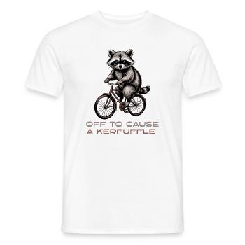 En route pour semer le remue-ménage du raton laveur - T-shirt homme - blanc - Devant - AI Model Male 178 dark (178cm)
