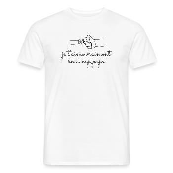 Trousse de Toilette Personnalisée Papa - T-shirt homme - blanc - Devant - AI Model Male 178 dark (178cm)