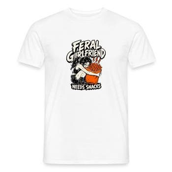 Feral Girlfriend Needs Snacks, Unhinged Girlfriend - Men's T-Shirt - white - Front - AI Model Male 178 dark (178cm)