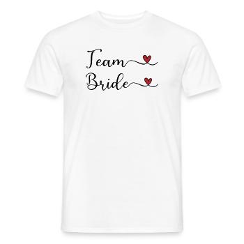 Team Bride cute handwritten Typography with a Hear - Men's T-Shirt - white - Front - AI Model Male 178 dark (178cm)