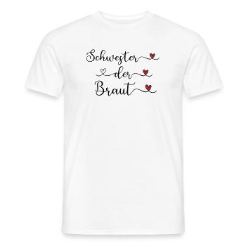 Schwester der Braut Schriftzug mit Herz - Männer T-Shirt - Weiß - Vorne - AI Model Male 178 dark (178cm)
