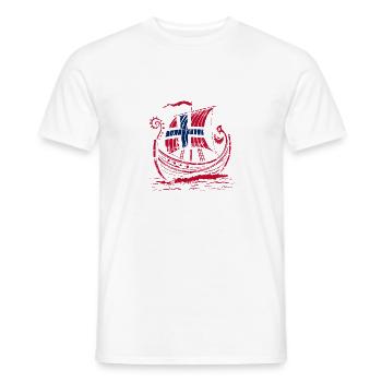 Norway Norge Fjords Scandinavian Ro Viking ship - Männer T-Shirt - Weiß - Vorne - AI Model Male 178 dark (178cm)