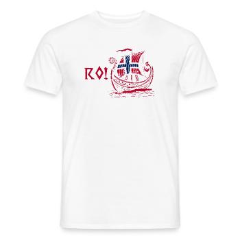 Norway Norge Fjords Scandinavian Ro Viking ship - Männer T-Shirt - Weiß - Vorne - AI Model Male 178 dark (178cm)