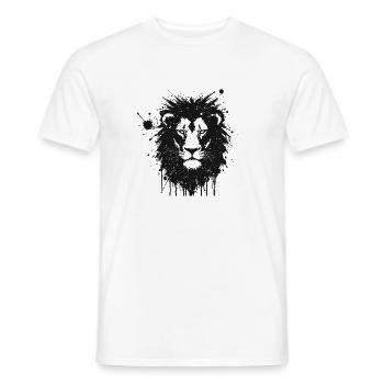 Lion Artistic Splatter - Men's T-Shirt - white - Front - AI Model Male 178 dark (178cm)