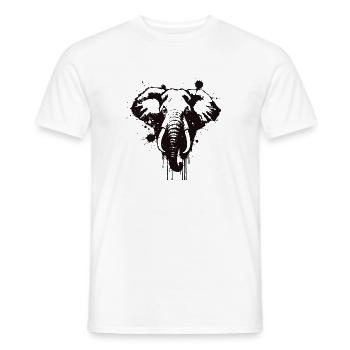 Elephant Grunge Heart Ink - Men's T-Shirt - white - Front - AI Model Male 178 dark (178cm)