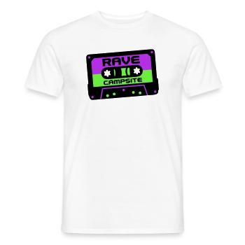 Rave Cassette Festival Logo - Men's T-Shirt - white - Front - AI Model Male 178 dark (178cm)