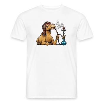 Camel with Shisha Cartoon - Men's T-Shirt - white - Front - AI Model Male 178 dark (178cm)