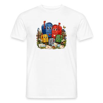 Des boîtes aux lettres jolies dans le jardin - T-shirt homme - blanc - Devant - AI Model Male 178 dark (178cm)
