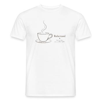 Ruhestand – Filigraner Text & Kaffeetasse Design - Männer T-Shirt - Weiß - Vorne - AI Model Male 178 dark (178cm)