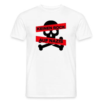 KEINEN BOCK AUF NAZIS, NO NZS, NO AFD, SCHWARZ - Männer T-Shirt - Weiß - Vorne - AI Model Male 178 dark (178cm)