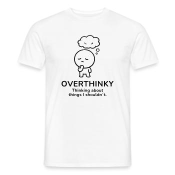 Overthinky – Thinking Too Much | Mindful Mood - Men's T-Shirt - white - Front - AI Model Male 178 dark (178cm)